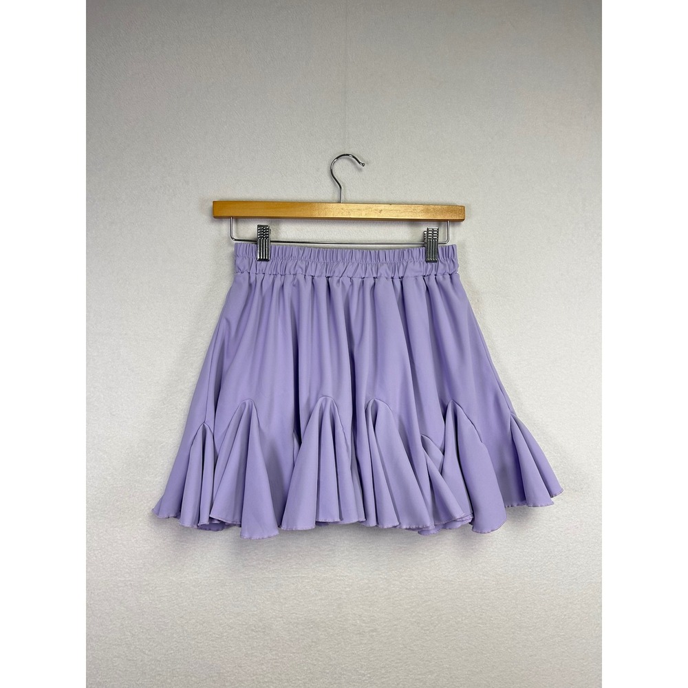 Lilac Ruffle Hem Mini Skirt - Women